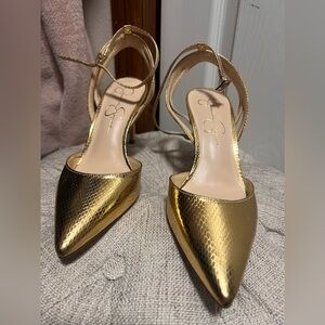 Gold Jessica Simpson heels size 7